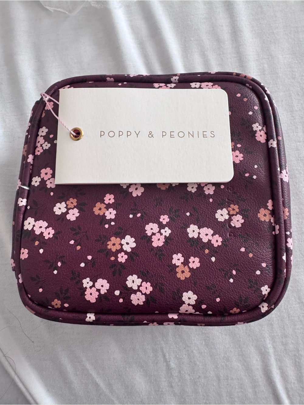 Poppy & Peonies Plum Floral Tech Case with Pink Blossoms